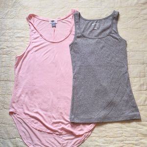 Pink and Grey Old Navy Tank Tops